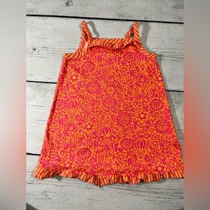 Hanna Andersson Orange Pink Floral Sleeveless Dress